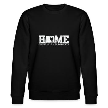 Wyoming Home Sweet Home USA Amerika - Stanley/Stella Unisex Bio-Sweatshirt CHANGER  - Schwarz - Vorne - Nik (191cm) & Marisol (170cm)