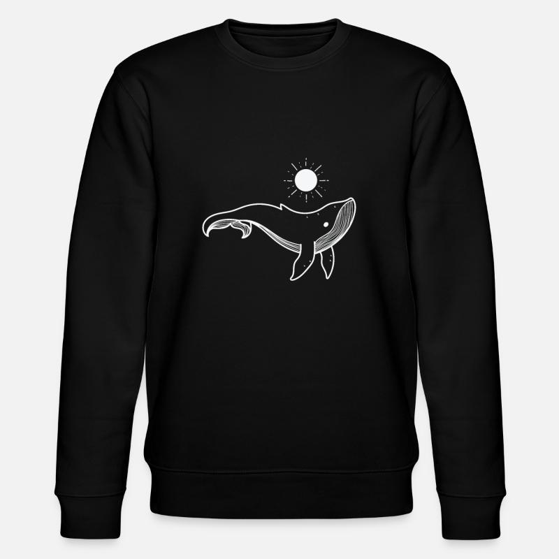 Whale with sun - Stanley/Stella CHANGER Unisex Organic Sweatshirt - black