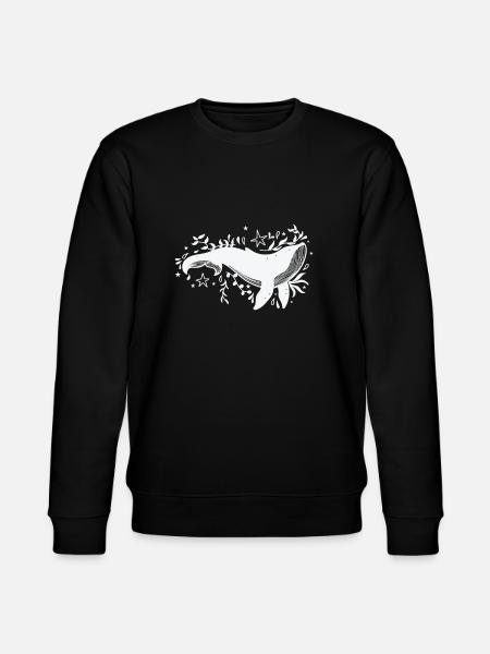 Blue whale with plants - Stanley/Stella CHANGER Unisex Organic Sweatshirt - black