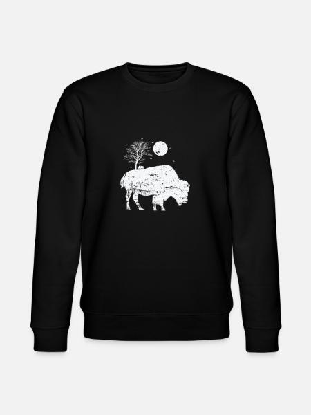 Bison and moonlight animal - Stanley/Stella CHANGER Unisex Organic Sweatshirt - black