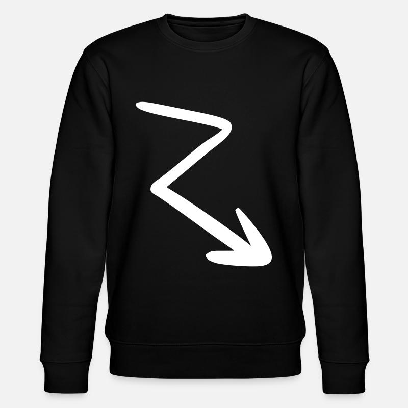Flèche dessin esquisse blanc - Sweat bio CHANGER Stanley/Stella Unisexe - noir
