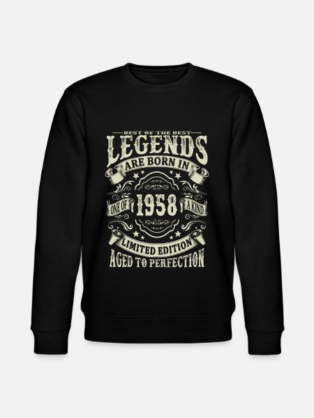 legender født i 1958 - Stanley/Stella økologisk unisex-sweatshirt CHANGER  - sort
