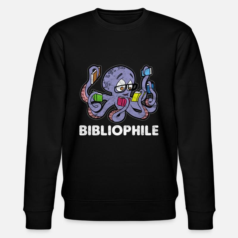 Leseratte Buecher Buecherwurm Lesen - Stanley/Stella Unisex Bio-Sweatshirt CHANGER - Schwarz