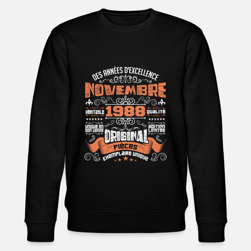 Novembre 1988 - Sweat bio CHANGER Stanley/Stella Unisexe - noir