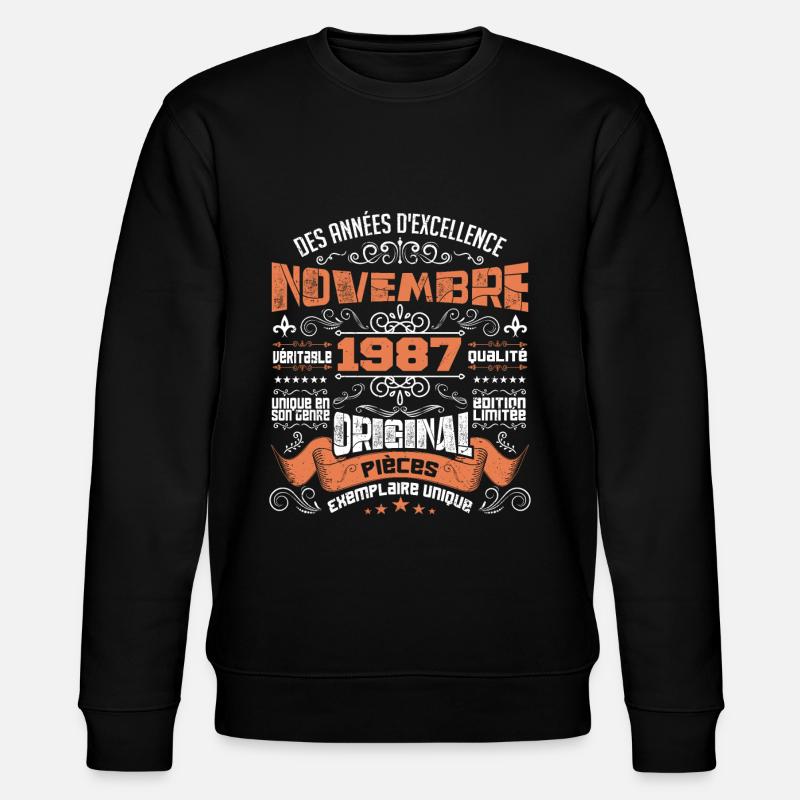 Novembre 1987 - Sweat bio CHANGER Stanley/Stella Unisexe - noir