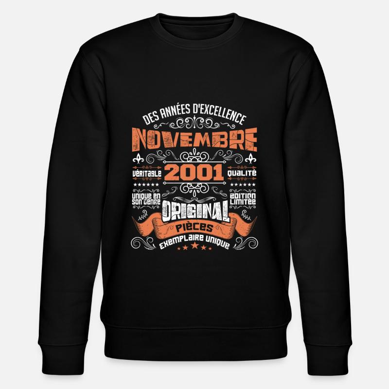 Novembre 2001 - Sweat bio CHANGER Stanley/Stella Unisexe - noir