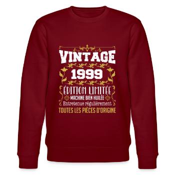 vintage 1999 | Toutes Les Pièces D'origine - Sweat bio CHANGER Stanley/Stella Unisexe - bordeaux - Devant - Nik (191cm) & Marisol (170cm)