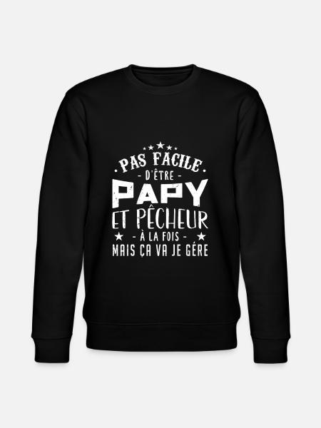 Papy Pêcheur - Sweat bio CHANGER Stanley/Stella Unisexe - noir