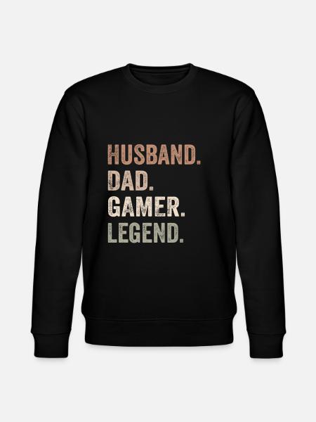 Husband Dad Gamer Legend - Stanley/Stella CHANGER Unisex Organic Sweatshirt - black