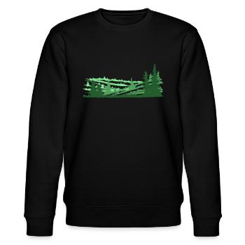 Waldlandschaft in Farbe. Einfach und schön. - Stanley/Stella Unisex Bio-Sweatshirt CHANGER  - Schwarz - Vorne - Nik (191cm) & Marisol (170cm)