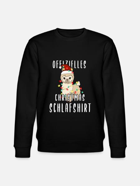 Lama Christmas Sleeping Shirt - Stanley/Stella CHANGER Unisex Organic Sweatshirt - black