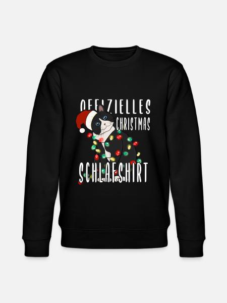 Cat Christmas Sleeping Shirt - Stanley/Stella CHANGER Unisex Organic Sweatshirt - black