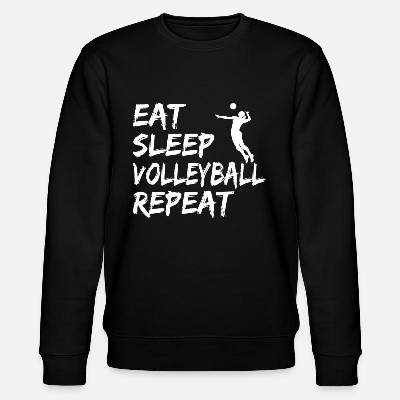 eat sleep volleyball repeat - Sweat bio CHANGER Stanley/Stella Unisexe - noir