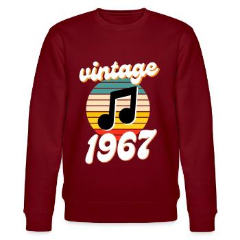 né 1967 année 67 idée cadeau anniversaire - Sweat bio CHANGER Stanley/Stella Unisexe - bordeaux - Devant - Nik (191cm) & Marisol (170cm)
