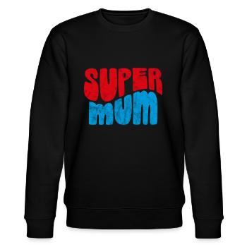Super Mum - Stanley/Stella CHANGER Unisex Organic Sweatshirt - black - Front - Nik (191cm) & Marisol (170cm)