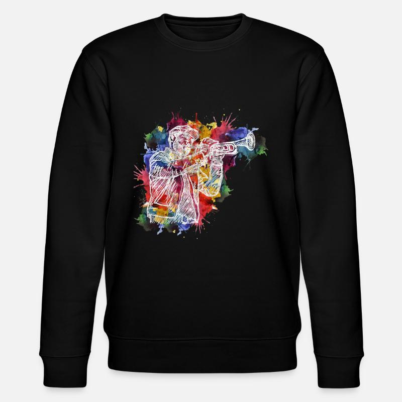 Abstrakt Trompete Musiklehrer - Stanley/Stella Unisex Bio-Sweatshirt CHANGER  - Schwarz