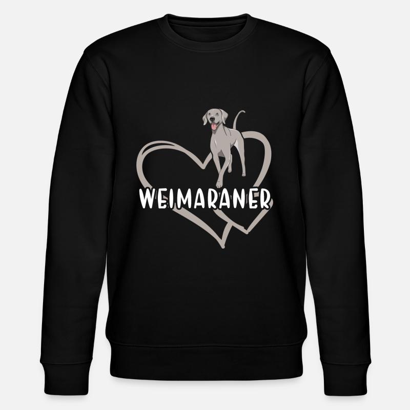 Weimaraner Heart - Stanley/Stella CHANGER Unisex Organic Sweatshirt - black