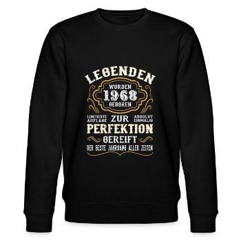 1968 Die Geburt einer Legende Geburtstag Geschenk - Stanley/Stella Unisex Bio-Sweatshirt CHANGER  - Schwarz - Vorne - Nik (191cm) & Marisol (170cm)