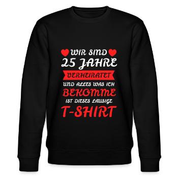 Silberne Hochzeit Silberhochzeit Ehegatte Geschenk - Stanley/Stella Unisex Bio-Sweatshirt CHANGER  - Schwarz - Vorne - Nik (191cm) & Marisol (170cm)