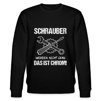 Werkstatt Schrauber Kfz Mechaniker Vater Geschenk - Stanley/Stella Unisex Bio-Sweatshirt CHANGER  - Schwarz - Vorne - Nik (191cm) & Marisol (170cm)