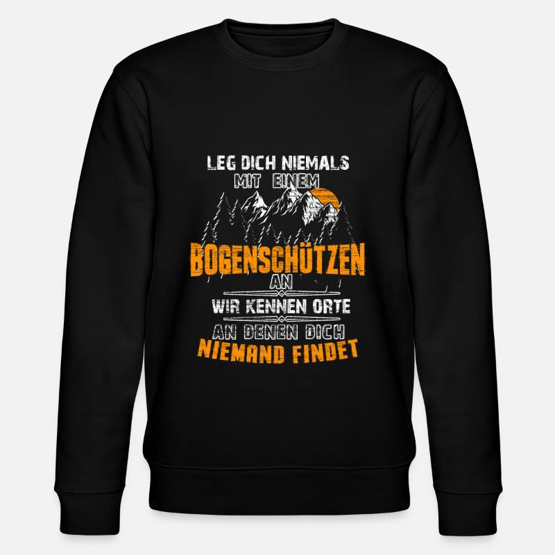 Bogenschießen Bogenschiessen Langbogen Geschenk - Stanley/Stella Unisex Bio-Sweatshirt CHANGER  - Schwarz
