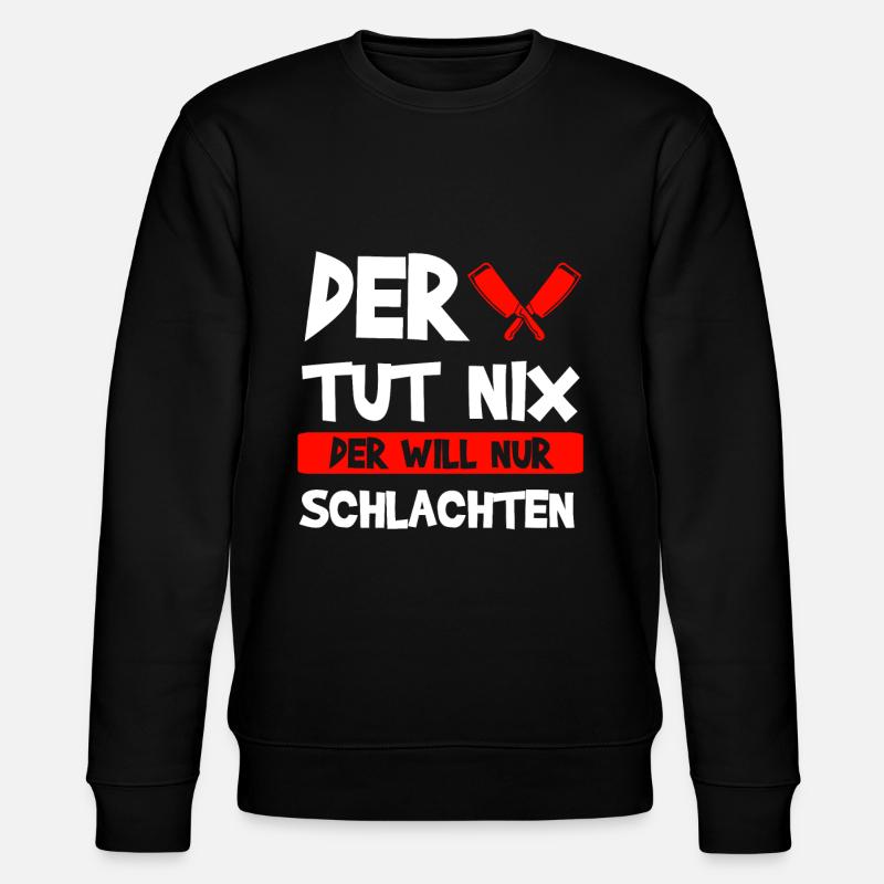 Fleischer Fleisch Metzger Geschenk - Stanley/Stella Unisex Bio-Sweatshirt CHANGER - Schwarz