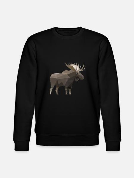 Moose polygon scandinavia moose gift - Stanley/Stella CHANGER Unisex Organic Sweatshirt - black