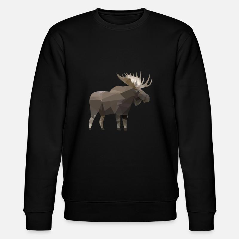 Elch Polygon Skandinavien Elche Geschenk - Stanley/Stella Unisex Bio-Sweatshirt CHANGER - Schwarz