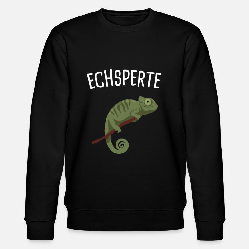 Echsperte Eidechse Reptil Geschenk - Stanley/Stella Unisex Bio-Sweatshirt CHANGER  - Schwarz