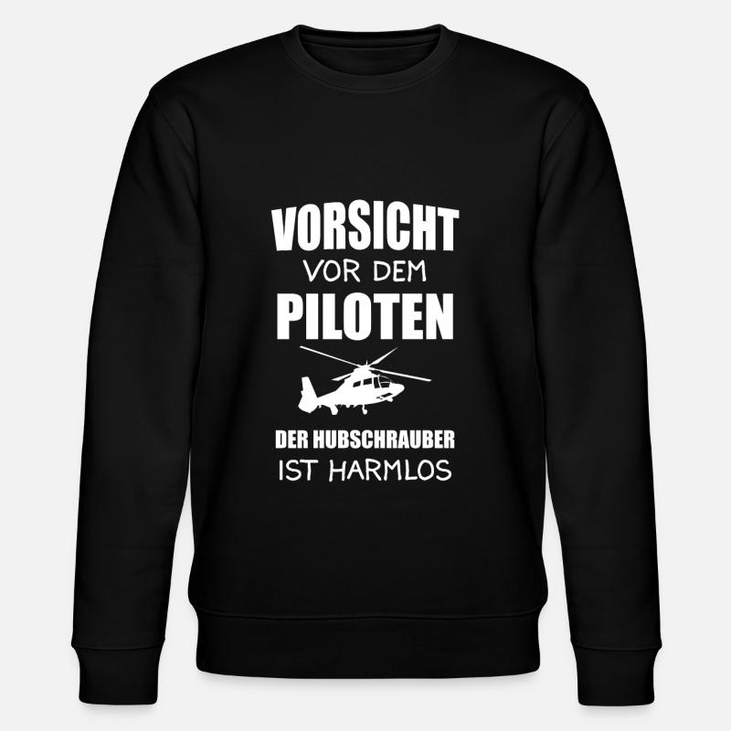 Hubschrauber Helikopter Pilot Geschenk - Stanley/Stella Unisex Bio-Sweatshirt CHANGER  - Schwarz