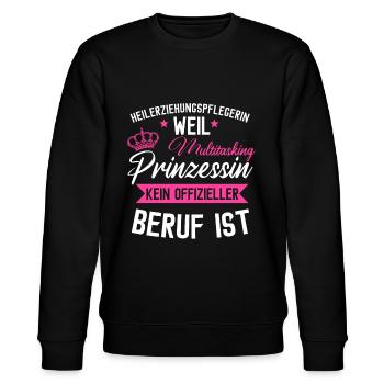 Heilerziehungspflegerin Heilerziehungspfleger - Stanley/Stella Unisex Bio-Sweatshirt CHANGER  - Schwarz - Vorne - Nik (191cm) & Marisol (170cm)