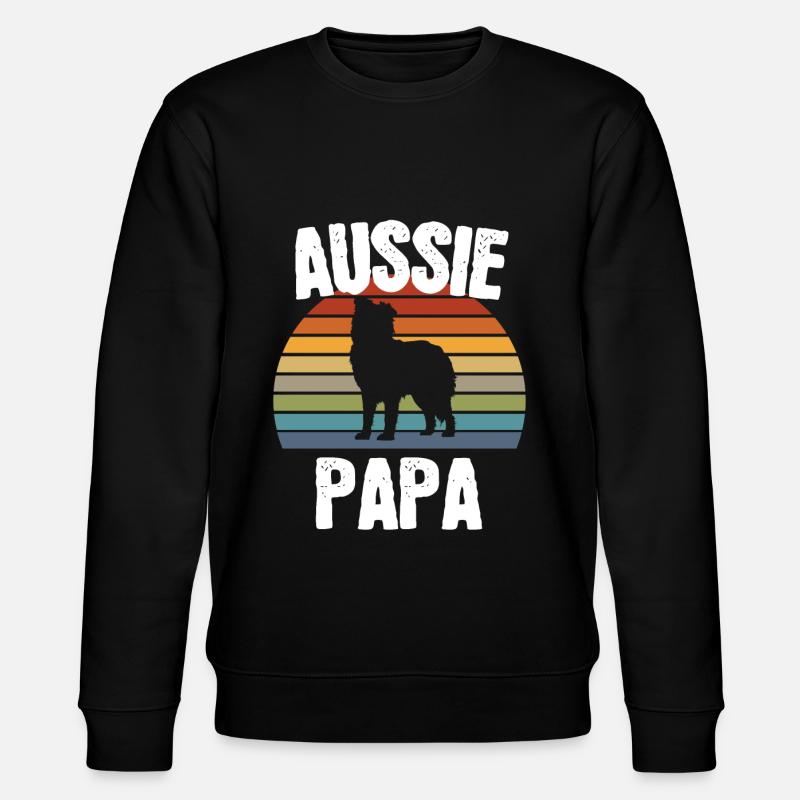 Aussie Papa Australian Shepherd Geschenk - Stanley/Stella Unisex Bio-Sweatshirt CHANGER - Schwarz