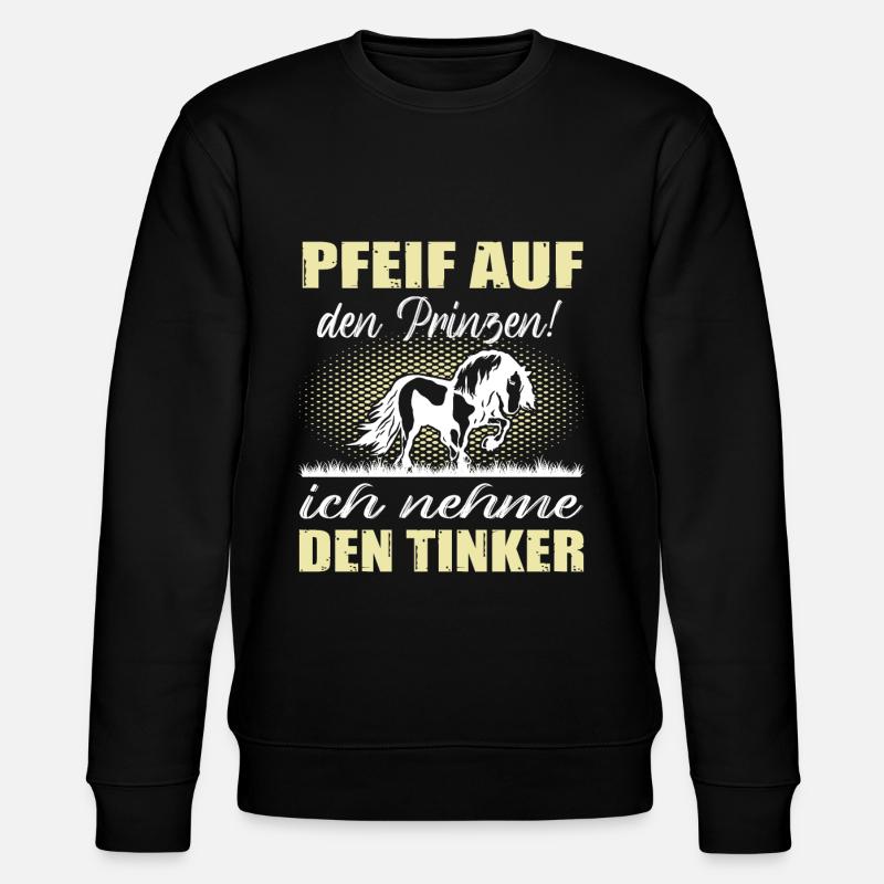 Tinker Pferd Reiten Geschenk - Stanley/Stella Unisex Bio-Sweatshirt CHANGER  - Schwarz