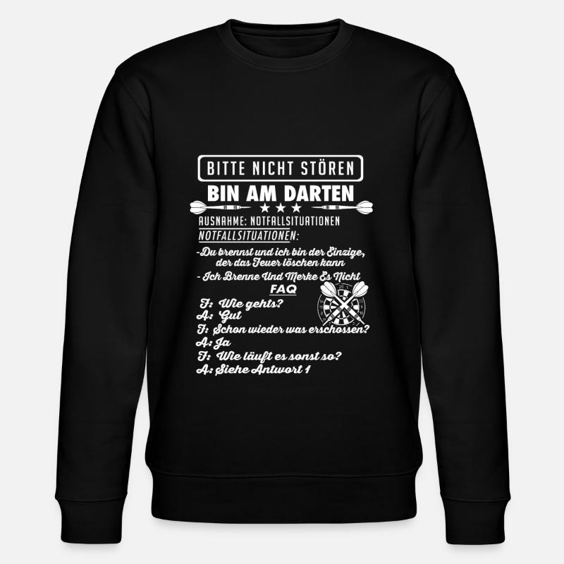 Dart Darts Darten Geschenk - Stanley/Stella Unisex Bio-Sweatshirt CHANGER - Schwarz
