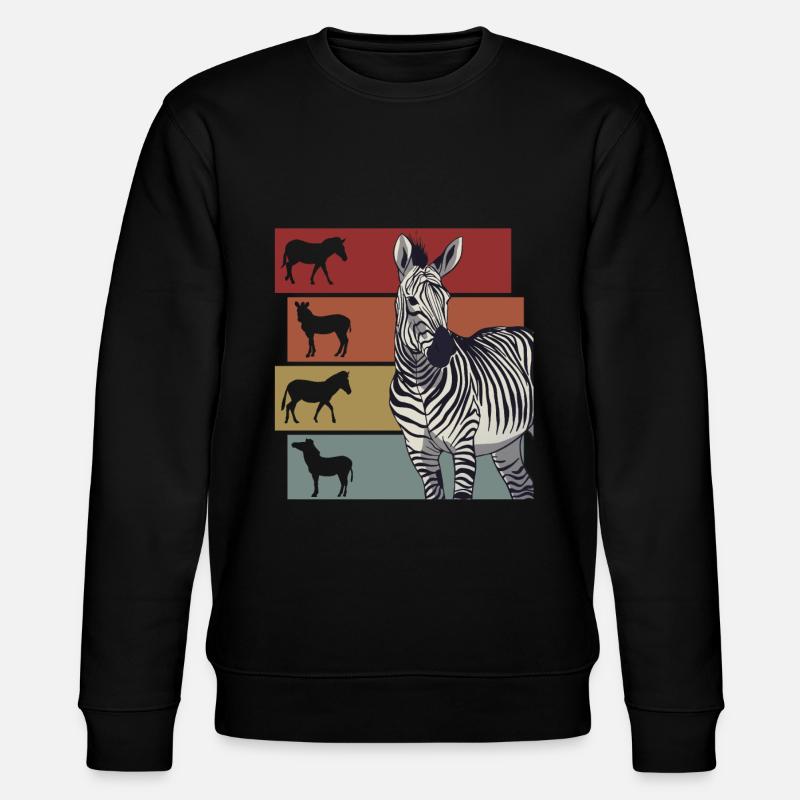 Zebra Zebra's Steppe Zebra Gift - Stanley/Stella CHANGER Unisex Organic Sweatshirt - black