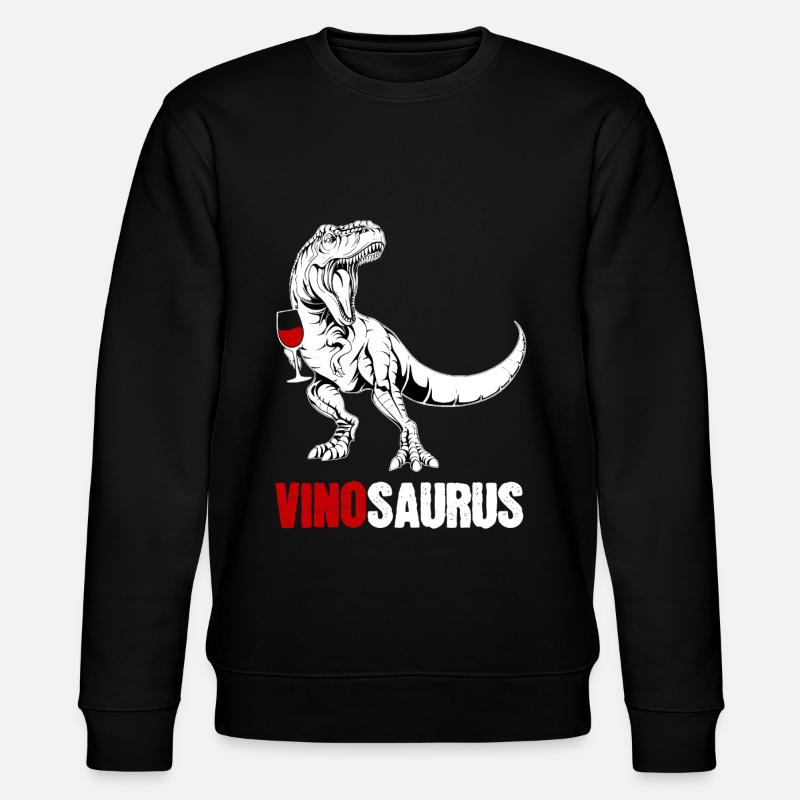 Vinosaurus Wine Dinosaur Gift - Stanley/Stella CHANGER Unisex Organic Sweatshirt - black