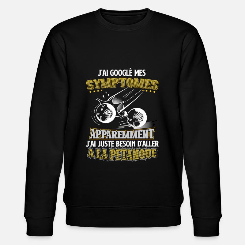 Symptômes Pétanque - Sweat bio CHANGER Stanley/Stella Unisexe - noir