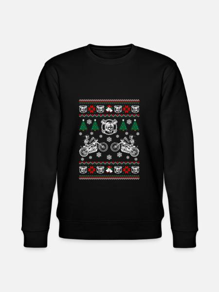Biker Ugly Christmas - Stanley/Stella CHANGER Unisex Organic Sweatshirt - black