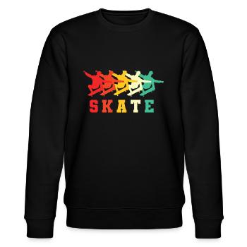 Skateboardeurs de skateboard - Sweat bio CHANGER Stanley/Stella Unisexe - noir - Devant - Nik (191cm) & Marisol (170cm)
