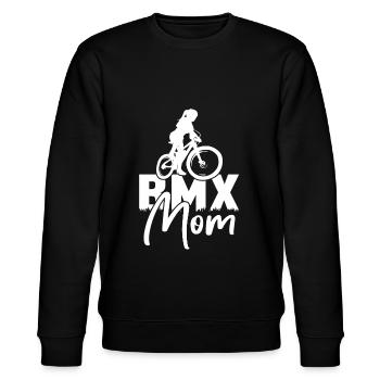 Vintage BMX Mom Freestyle Bike Fahrer - Stanley/Stella Unisex Bio-Sweatshirt CHANGER  - Schwarz - Vorne - Nik (191cm) & Marisol (170cm)