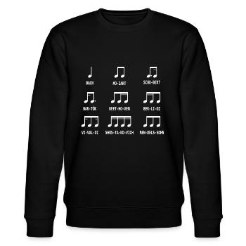 Musik Noten Komponisten - Stanley/Stella Unisex Bio-Sweatshirt CHANGER  - Schwarz - Vorne - Nik (191cm) & Marisol (170cm)