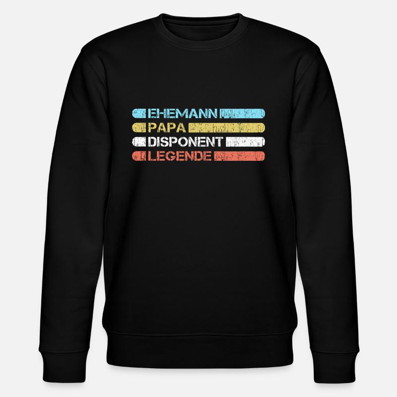 Papa der Disponent - Stanley/Stella Unisex Bio-Sweatshirt CHANGER  - Schwarz