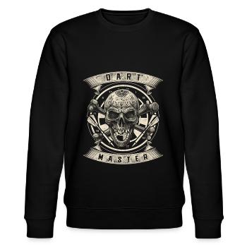 Dart Master Totenkopf Dart Spieler Darts Tunier - Stanley/Stella Unisex Bio-Sweatshirt CHANGER  - Schwarz - Vorne - Nik (191cm) & Marisol (170cm)