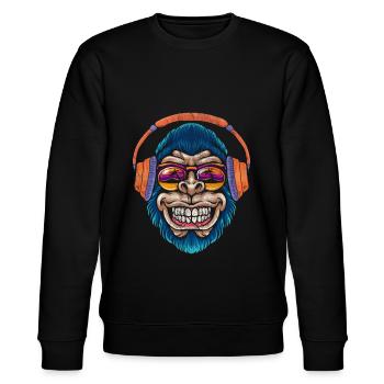 Monkey DJ monkey - Stanley/Stella CHANGER Unisex Organic Sweatshirt - black - Front - Nik (191cm) & Marisol (170cm)