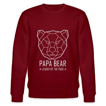 Polygon Bär Geometrisch Tier Berlin Papa Bär Bear - Stanley/Stella Unisex Bio-Sweatshirt CHANGER  - Burgunderrot - Vorne - Nik (191cm) & Marisol (170cm)