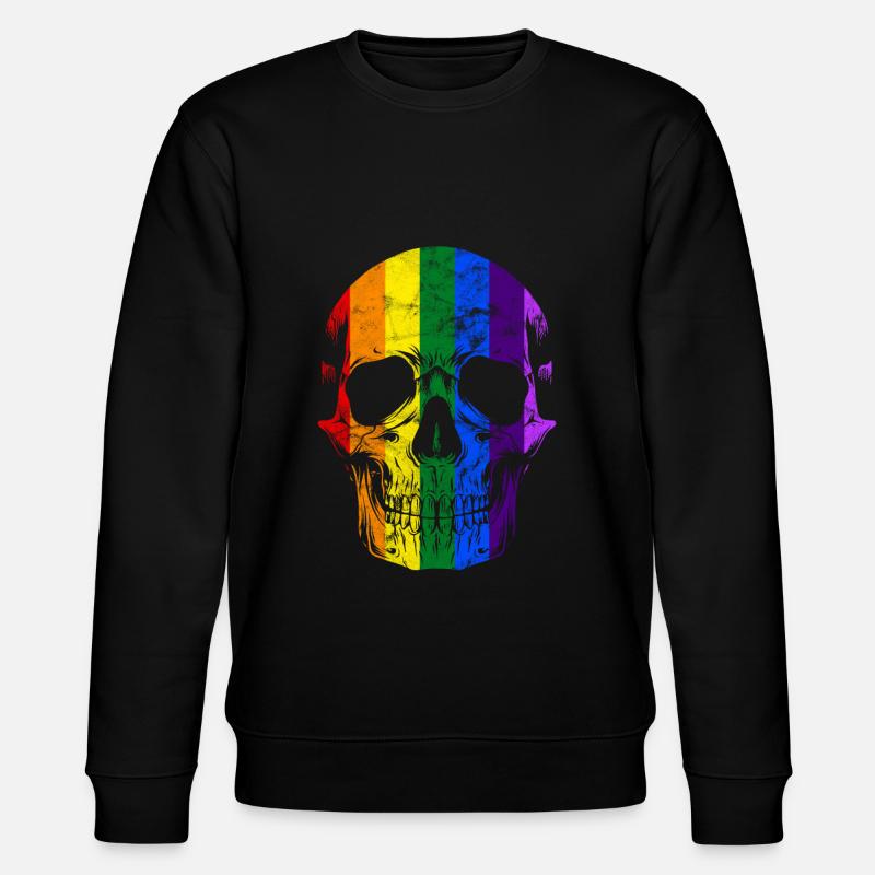 Crâne arc-en-ciel arc-en-ciel LGBT - Sweat bio CHANGER Stanley/Stella Unisexe - noir