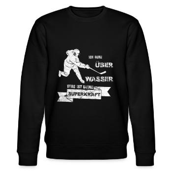 Eishockey Superkraft Junge Sport Deutschland - Stanley/Stella Unisex Bio-Sweatshirt CHANGER  - Schwarz - Vorne - Nik (191cm) & Marisol (170cm)