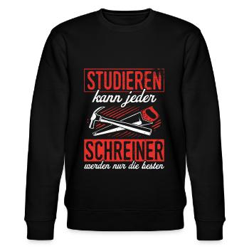 Schreiner - Studieren Kann Jeder Schreiner Nur Die - Stanley/Stella Unisex Bio-Sweatshirt CHANGER  - Schwarz - Vorne - Nik (191cm) & Marisol (170cm)