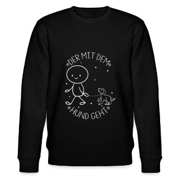 Der mit dem Hund geht - Hunde Hundebesitzer Gesche - Stanley/Stella Unisex Bio-Sweatshirt CHANGER  - Schwarz - Vorne - Nik (191cm) & Marisol (170cm)