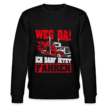 LKW Führerschein Bestanden Weg Da! Geschenk LKW-Fa - Stanley/Stella Unisex Bio-Sweatshirt CHANGER  - Schwarz - Vorne - Nik (191cm) & Marisol (170cm)